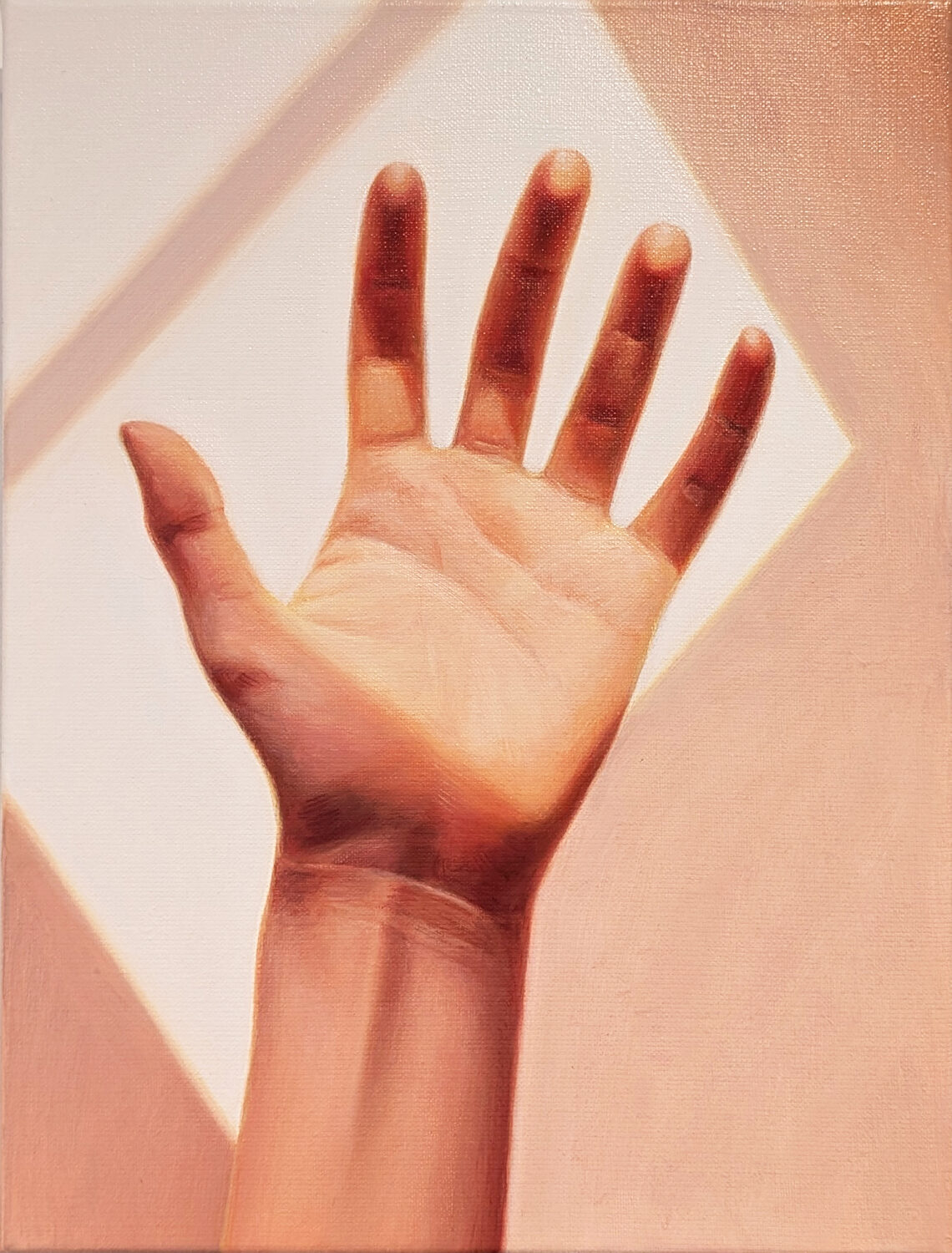 Abi Huxtable — Cropped image of a hand set against a white background